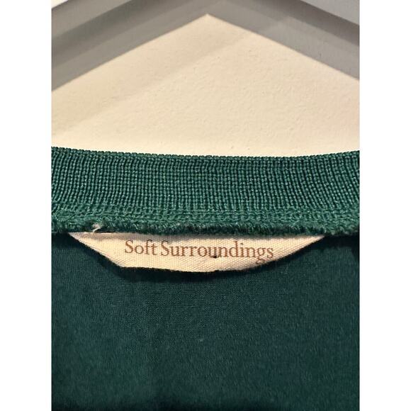 Soft Surroundings Medium Long Sleeve Hi Low Hem Flowy Tunic Hunter Green Summer - Picture 6 of 10